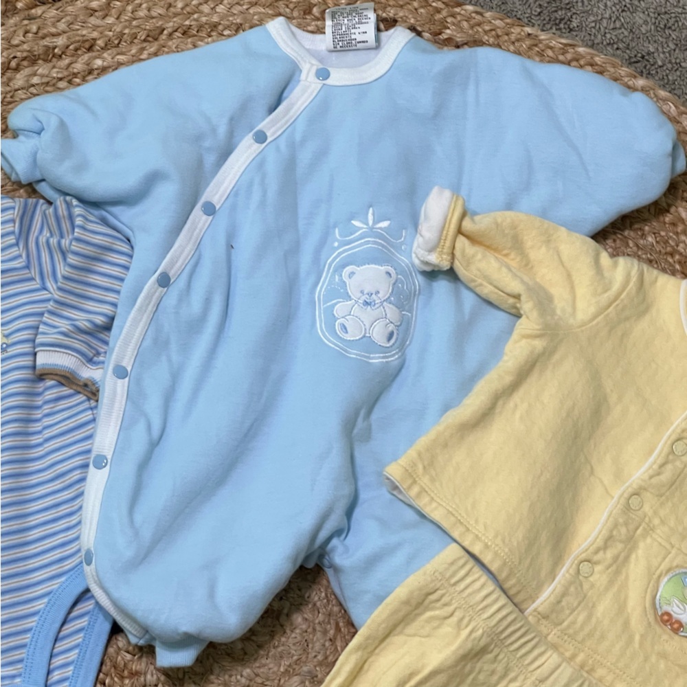 Vintage baby boy clothing bundle blue & yellow made in the USA 100% cotton - Picture 6 of 12